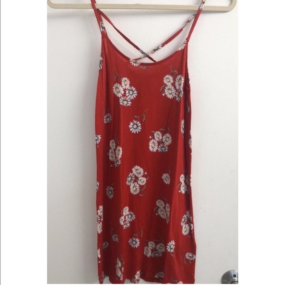Forever 21 red sunflower floral mini dress